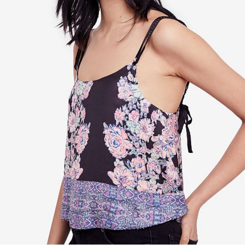 Free People Satin Double Strap Cami "Move Lightly"
